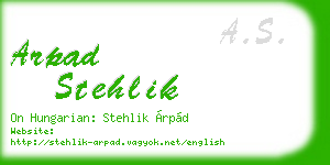 arpad stehlik business card